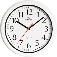 MPM -Quality Wanduhr Santha rund 310 mm Kunststoff Weiß