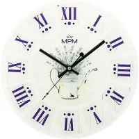 MPM -Quality Wanduhr Provence Glas Ø 300 mm lautloses Quarzuhrwerk