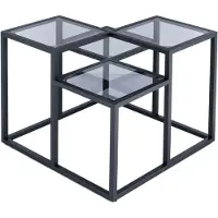 Kayoom Beistelltisch Steps 625 Schwarz, 60cm (L/T) x 60cm (B) x 53cm (H)
