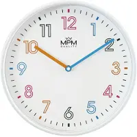 MPM -Quality Wanduhr Joanna rund Ø 300 mm Kunststoff Weiß
