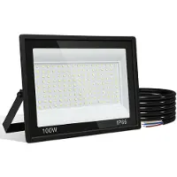 Eikuavons LED Strahler Außen 100W, IP66 LED Fluter 120°, Warmweiß 3000K, 1m Kabel ohne Stecker, 5er Set