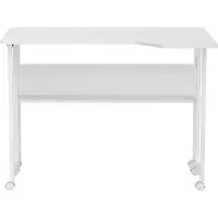 Macleans Klappschreibtisch / Beistelltisch weiß mobil 100 x 73 cm max. 50 kg eckig L-Form MC-126 L/W