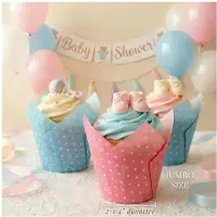 Semoic Extra Große Jumbo-Tulpenbackformen 125er Pack Premium Fettabweisende, Antihaftbeschichtete Muffin-Förmchen im Bäckerei-Stil für Cupcakes