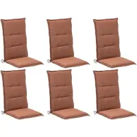 GO-DE Gartenstuhlauflagen - Rostbraun - Polyester - Hochlehner - 6er Set