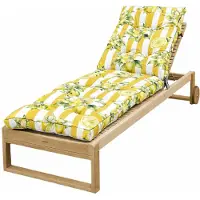 Blomster Gartenliege Auflagen für Deckchair Polsterauflage für Sonnenliege – Liegenauflage – 190 cm - Streifen mit Zitronen