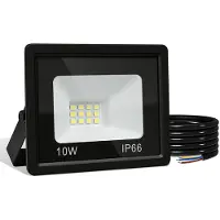 Eikuavons LED Strahler Außen 10W, IP66 LED Fluter 120°, Warmweiß 3000K, 1m Kabel ohne Stecker, 10er Set