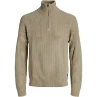 Jack & Jones Pannel Knit Half Zip Beige