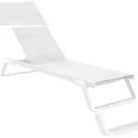 DELUKE Sonnenliege RALF Klappbar 72x210x31cm Metall Weiß Gartenliege Strandliege