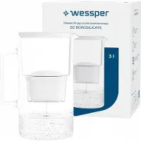 Wessper Glas-Kanne 3 l Borosilikat mit Aquamax-Filtersystem D2 Borosilicate