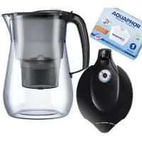 AQUAPHOR Filterkanne Onyx 4,2 l Schwarz mit Maxfor+ Filter 200 l BPA-frei