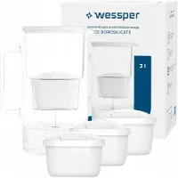 Wessper Glaskanne D2 3 l Borosilikat mit herausnehmbarem Aquamax-Filter