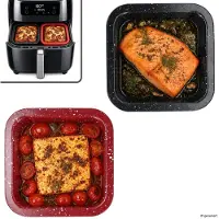 MamboCat 2er Set Cina Backform quadratisch 12x12cm Airfryer Backofen Auflauf Kuchen