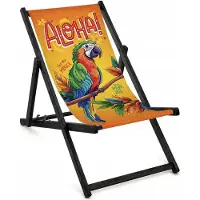 AllBags Premium Holz Gartenliege mit schwarzem Gestell "Aloha" – Klappbarer Strandliegestuhl, robust & stabil