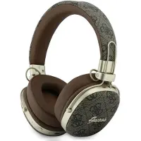 GUESS Headphones Bluetooth ENC Metal 4G Script Logo brown