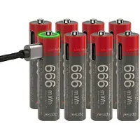 Yes I Do Yesido, 8x AA Batterien Lithium 440mAh 1.5V 666mWh Wiederaufladbar USB-C, Schwarz / Rot