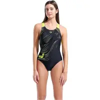 Arena - Women's Foliage Swimsuit V Back Lb - Badeanzug Gr 40 bunt