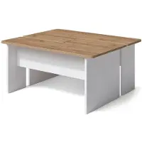 Vicco Couchtisch-Set Duvo Goldkraft Eiche/Weiß 135 x 50 cm 2er Set, Model 61304