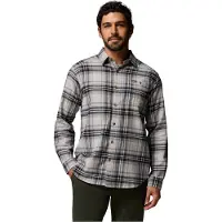 Columbia Men's Cornell Woods Flannel Long Sleeve Shirt flint grey texture plaid (027) M