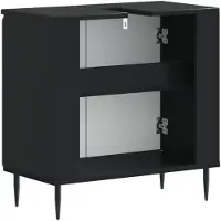 vidaXL Waschbeckenschrank HAARLEM Schwarz 59,5 x 31,5 x 59 cm