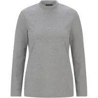 Goldner Kurzgröße: Baumwollshirt mit Langarm in grau / melange | Gr.: 22