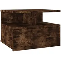 Décoshop26 - Wandmontierter Nachttisch mit Schublade und Ablagen 40 x 31 x 27 cm Holzwerkstoff braun DEC033921