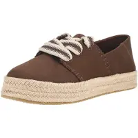 Toms Carolina Lace UP dark brown brushed twill/deco stitch 39