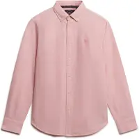 Superdry für Damen. W4010565A Oxford Slim Hemd mit langen Ärmeln in Rosa (M), Lässig, Baumwolle, Klassisch, Langarm
