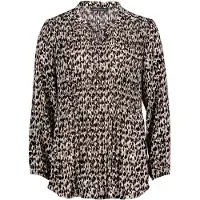 Betty Barclay Schlupfbluse "Schlupfbluse mit Plissee", Damen, Gr. 42, beige (beige, schwarz), Obermaterial: 100% Polyester PES., Blusen Schlupfbluse