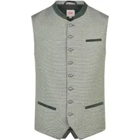 Spieth & Wensky Trachtenweste "Kairo", Herren, Gr. 52, grün, Obermaterial: 50% Polyester PES. 50% Baumwolle CO., uni, regular fit, Westen Trachtenweste, mit klassischer Knopfleiste