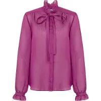 Seidensticker Klassische Bluse , Damen, Gr. XL (42), fuchsia, 83% Viskose, 17% Polyester, unifarben, regular fit, Blusen Klassische Bluse, 1/1 Stehkragen Uni