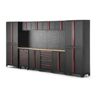 HBM modulares Werkstattsystem 12-teilig, schwarz rot
