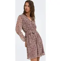 ONLY Kleid in Beige/ Bordeaux - S