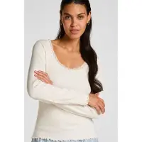Hunkemoller Jersey Top mit Spitze Weiß