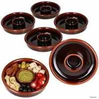 MamboCat 6x Juego Tapas Schale Ø 17,8 cm Olivenschale Ton-Cazuela Kernablage Dip-Schale