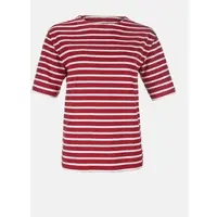 ModAS Bretonisches Fischerhemd Damen Kurzarm - rot/weissgestreift