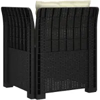 vidaXL 1-Sitzer Sessel mit Kissen Rattan-Look PP Anthrazit
