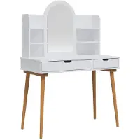 vidaXL Schminktisch-Set FAUSKE 4 stk. Weiß 100 x 50 x 143 cm