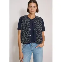 Cecil Fleeceweste Teddy-Weste mit Softshelldetails und Leo-Muster