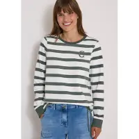 Cecil Sweatshirt, Printdetail, mit Tunnelzug am Saum, Baumwollmix