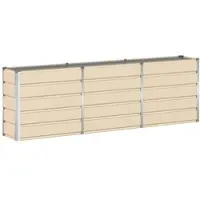 Helloshop26 - Moderner minimalistischer Pflanzkübel für die Terrasse 160 x 40 x 75 cm elfenbeinfarbener Stahl 02_0059142