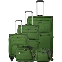 Travelite Cubis - 4-Rollen-Trolley Set 5tlg. (green)