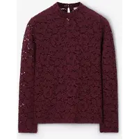 Sissy-Boy Spitzenshirt - Dunkelrot | Größe: S
