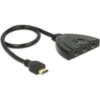 DeLOCK 87619, HDMI, Schwarz, 1024 x 768 (XGA),1600 x 1200 (UXGA),1920 x 1080 (HD 1080),640 x 480 (VGA),800 x 600 (SVGA), 0,6 m