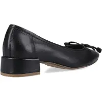 Hush puppies Silvia Niedrigabsatz Leder Damen Schwarz Runde Pantolette