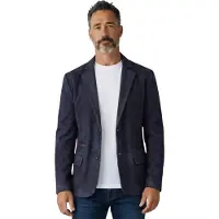 Infinity Leather Herren italienische Marine-Wildlederblazerjacke – Trabzon