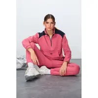 Tommy Life Farbenfrohes Fleece-Trainingsanzug-Set