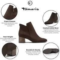 Tamaris Damen braune Faux-Heeled Knöchelstiefel – 25354-43