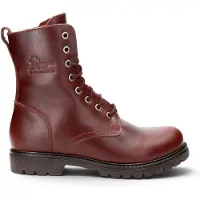 Panama jack Wasserdichte warme Schnürstiefel aus bordeauxrotem Leder für Damen - Frisia-B45