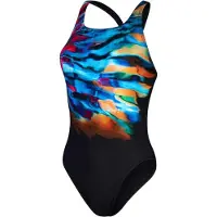 Speedo - "Placement Digital" Badeanzug für Damen (Schwarz/Bunt)