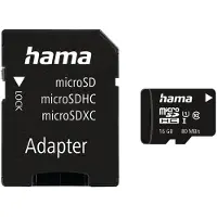Hama microSDHC 16GB Class 10 UHS-I 80MB/s + Adapter